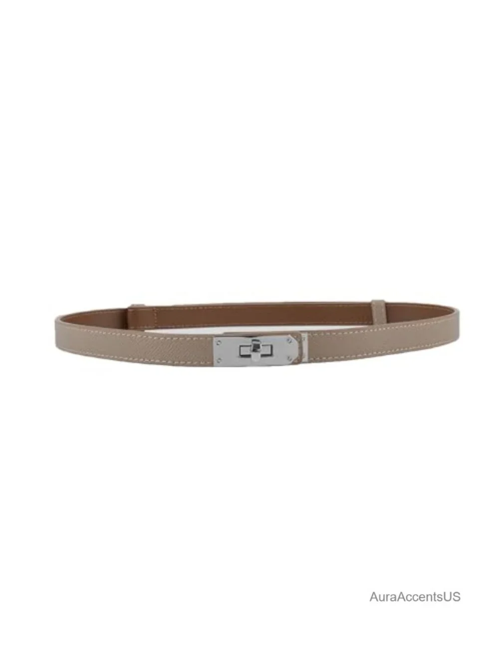 Women's Skinny Belt Interlocking Metal Buckle Adjustable 19.5-35.5in